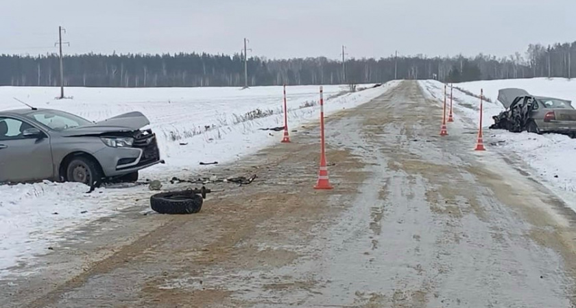 Водитель погиб в столкновении на заснеженной дороге в Лопатинском районе