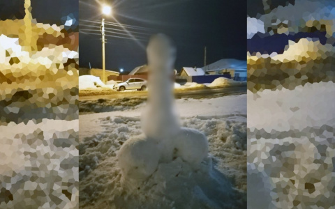 Это ракета! В Пензенской области возвели снежную скульптуру с неоднозначным посылом